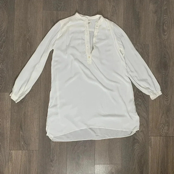 Aritzia Wilfred Free Button Shirt Dress Tunic Blouse Off White lightweight XXS - Picture 10 of 16